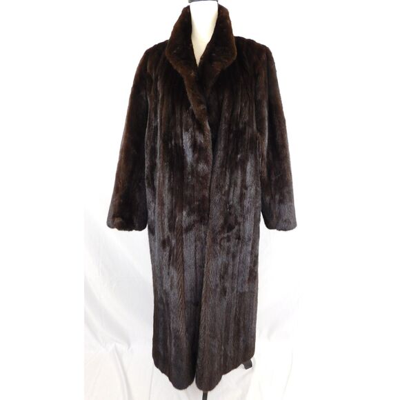 BlackGlama Natural Full Length Ranch Mink Coat With Original Fur Appraisal Cert. - Picture 1 of 16